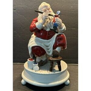 Vintage OTAGIRI Ceramic  Musical  Santa  10”x6.5"  We Wish You a Merry Christmas